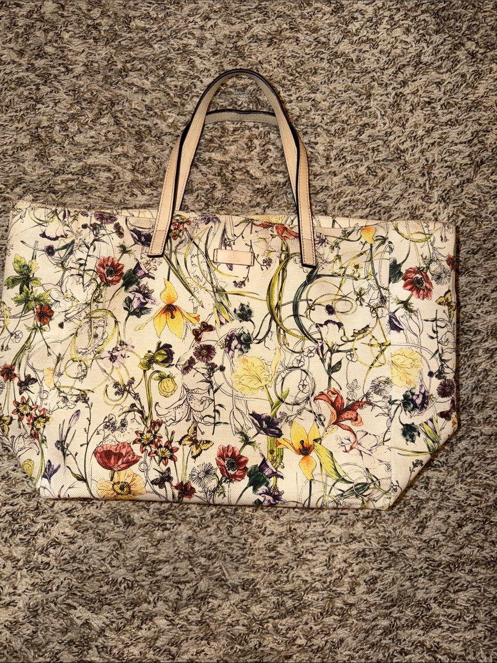 Gucci Open Tote Flora Canvas Large Bag